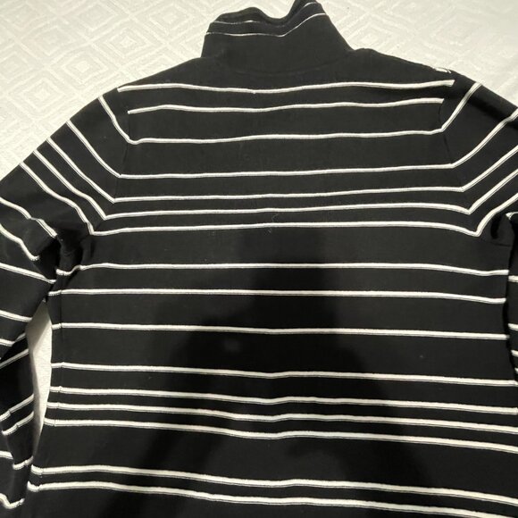 Jones New York Women’s Cotton Button-Up Striped Black Sweater - Picture 10 of 16